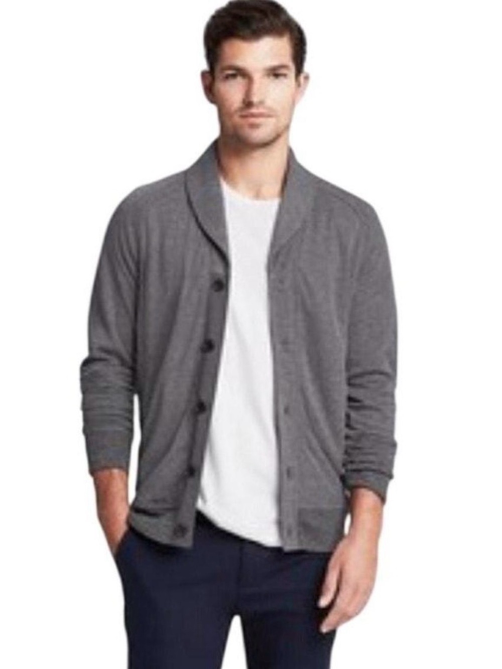 Banana Republic Gray Knit Cardigan Sweater size medium